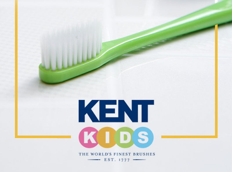 Kent Kids Finest Soft Toothbrush for Pack of 4 Plus Ceramic Stand - Super Soft Toothbrush for great dental hygiene 