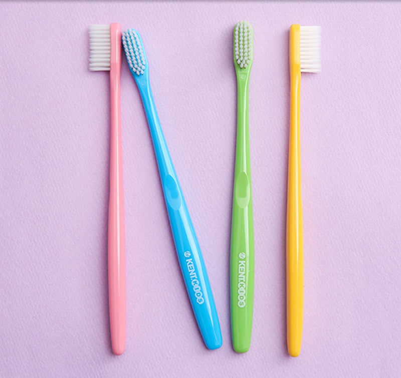 Kent Kids Finest Soft Toothbrush for Pack of 4 Plus Ceramic Stand - Super Soft Toothbrush for great dental hygiene 